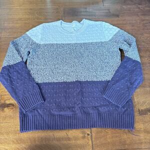 Croft and Barrow Women's Large Knit Sweater Purple Color Block